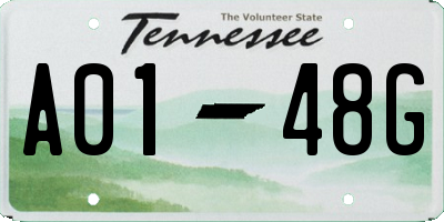 TN license plate A0148G