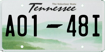 TN license plate A0148I