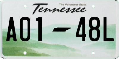 TN license plate A0148L