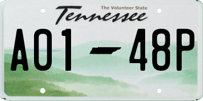 TN license plate A0148P