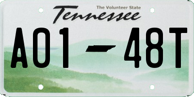 TN license plate A0148T