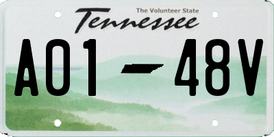 TN license plate A0148V