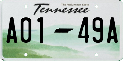 TN license plate A0149A