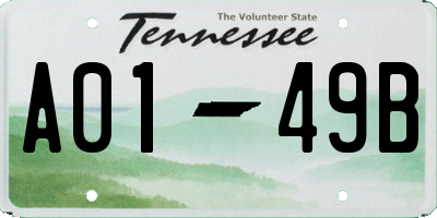 TN license plate A0149B