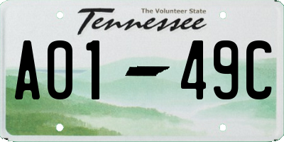 TN license plate A0149C