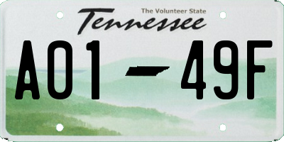 TN license plate A0149F