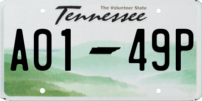 TN license plate A0149P