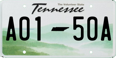 TN license plate A0150A