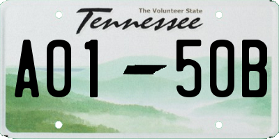 TN license plate A0150B