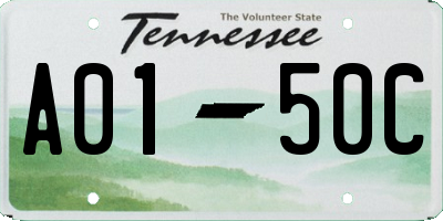 TN license plate A0150C