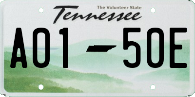 TN license plate A0150E