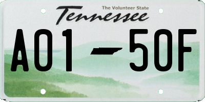 TN license plate A0150F