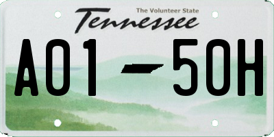 TN license plate A0150H