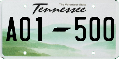 TN license plate A0150O