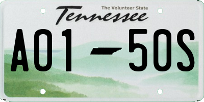 TN license plate A0150S