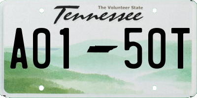 TN license plate A0150T