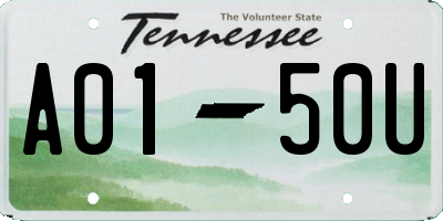 TN license plate A0150U