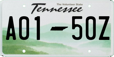 TN license plate A0150Z