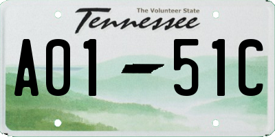 TN license plate A0151C