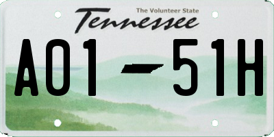 TN license plate A0151H