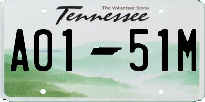 TN license plate A0151M