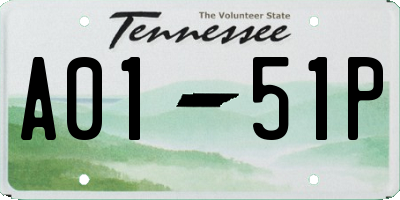 TN license plate A0151P