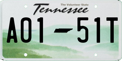 TN license plate A0151T