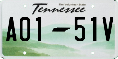 TN license plate A0151V