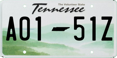 TN license plate A0151Z