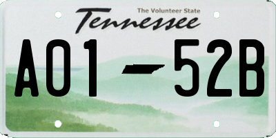 TN license plate A0152B