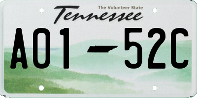 TN license plate A0152C