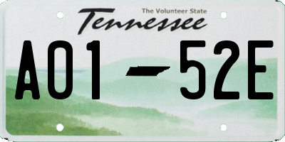 TN license plate A0152E