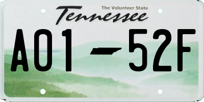 TN license plate A0152F