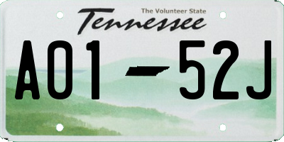 TN license plate A0152J