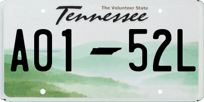 TN license plate A0152L