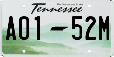 TN license plate A0152M