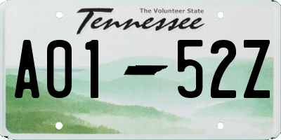 TN license plate A0152Z