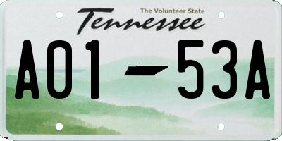 TN license plate A0153A