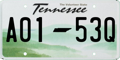 TN license plate A0153Q