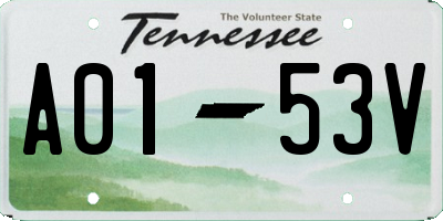 TN license plate A0153V