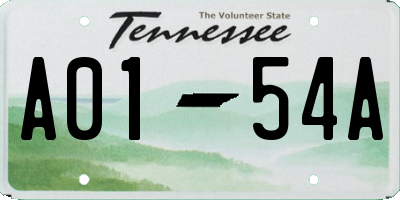 TN license plate A0154A