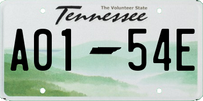 TN license plate A0154E