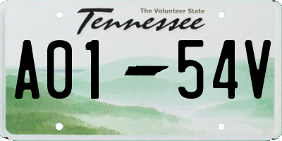 TN license plate A0154V