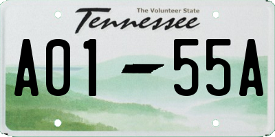 TN license plate A0155A