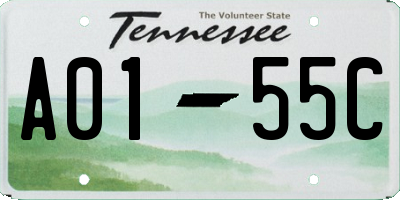 TN license plate A0155C