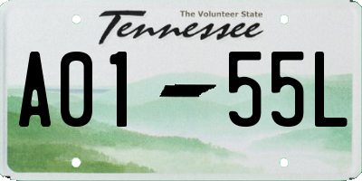 TN license plate A0155L