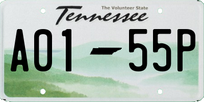 TN license plate A0155P