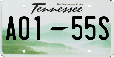 TN license plate A0155S