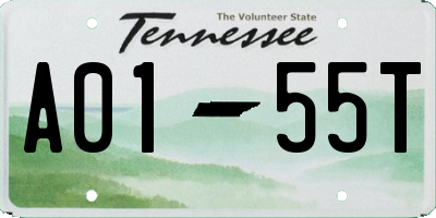 TN license plate A0155T