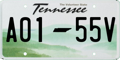 TN license plate A0155V